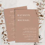 Convites Tipografia Clay Modern Tudo Em Um Casamento Simple<br><div class="desc">Tipografia Moderna Clay Tudo Em Um Cartão De Convite De Casamento Minimalista. Celebre o seu dia especial com esta elegante e bela carta de convite para casamento para embelezar a sua ocasião especial. Todos os textos estão pré-organizados para que você personalize fácil e rapidamente com seus próprios detalhes. Se você...</div>