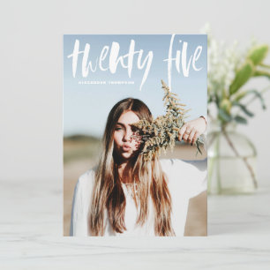 Convites Tipografia com Pincel Branco 2024 Foto Formatura