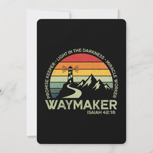 Convites Tipografia Cristã Inspiradora Bíblia Waymaker  (Frente)