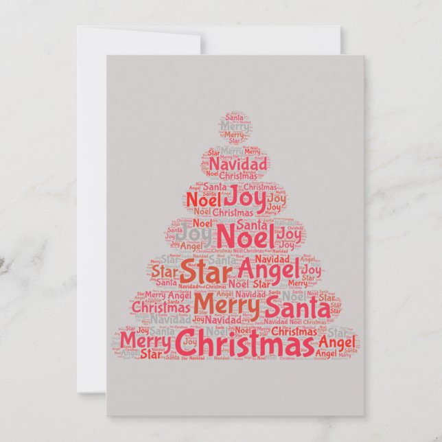 Convites Tipografia da Árvore Vermelha de Natal (Frente)