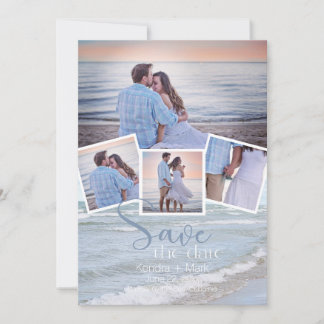 Convites Tipografia da Colagem de Fotos Moderna 4 Salve a D
