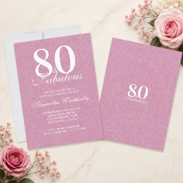 Convites Tipografia de Aniversário Fabuloso Rosa 80