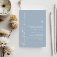 Tipografia de Batismo com Script Azul Minimalista
