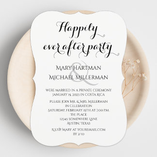 Convites Tipografia de Casamento de Posto Após Festa