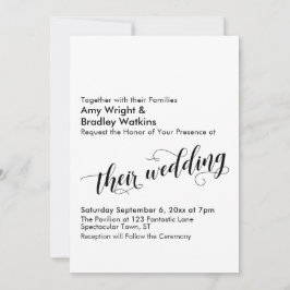 Convites Tipografia de Casamento Deles, Elegante Escrita em