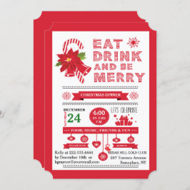 Convites Tipografia de Natal Coma Feliz