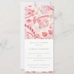 Convites Tipografia de Paisley com Blush Moderno, Aniversár