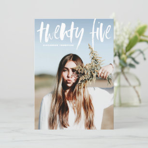 Convites Tipografia de Pincel Branco 2024 Graduação de Foto