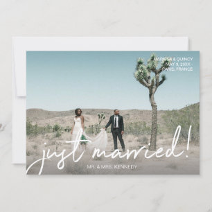 Convites Tipografia de Recens casados e fotos em chic horiz