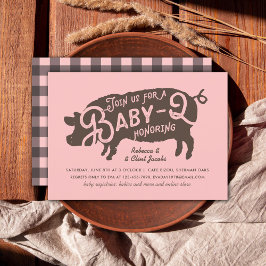 Convites Tipografia de Vintage do CHURRASCO Modern Baby Q