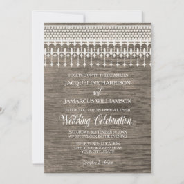 Convites Tipografia do Rastreamento Vintage Lace Wooden Fen