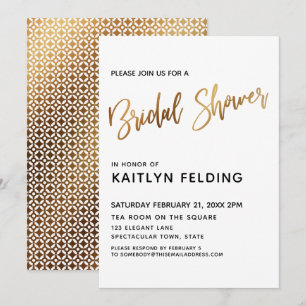 Convites Tipografia Dourada do Chá de panela Ombre