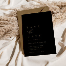 Convites Tipografia Dourada ultra-mínima economiza a data |