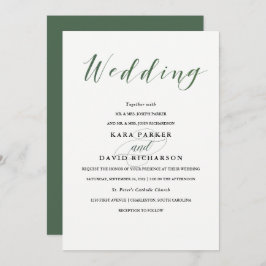 Convites Tipografia Elegante | Casamento Verde Profundo