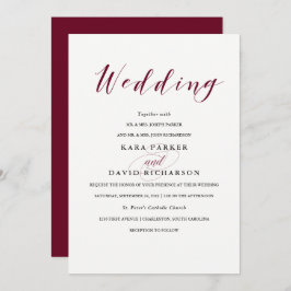 Convites Tipografia Elegante | Marsala Wedding