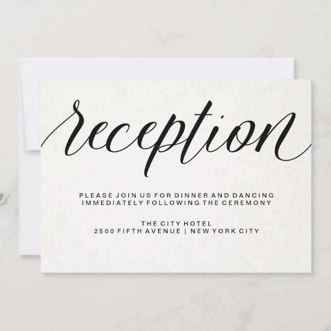 Convites Tipografia Elegante na Recepção de Papel de Aquare (Frente)