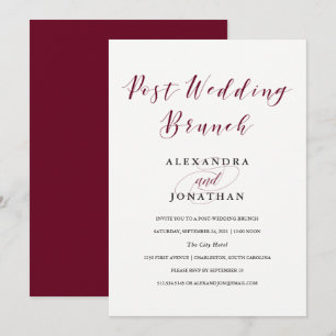 Convites Tipografia Elegante  Posto Marsala Brunch