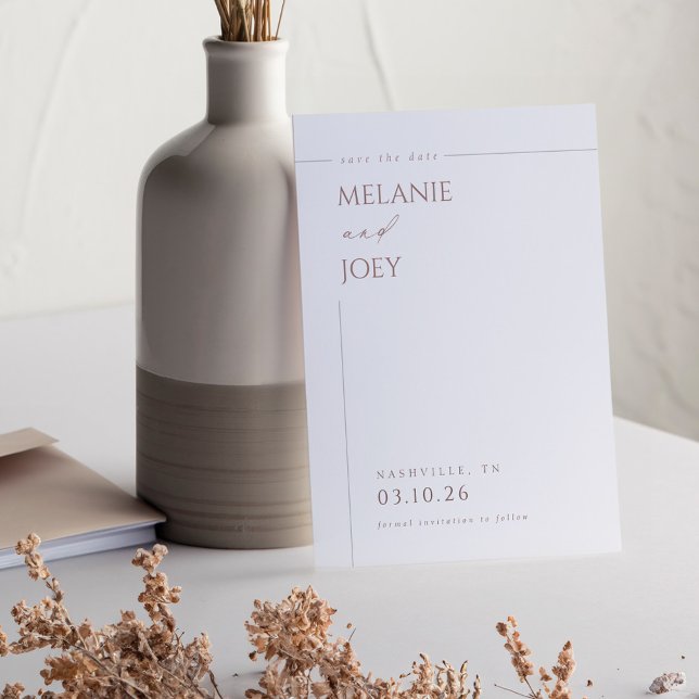 Convites Tipografia Elegante Simples Moderna Salva a Data (Modern Simple Elegant Typographic Save the Date Invitation)