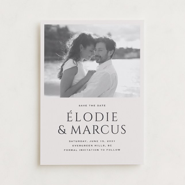 Convites Tipografia em negrito com fotografia moderna salva (Criador carregado)