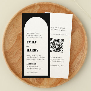 Convites Tipografia em negrito moderno Código QR Casamento