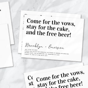 Convites Tipografia Engraçada Casamento Branco Negro