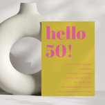 Convites Tipografia Escura Amarelo Cor-de-Rosa 50º Aniversá<br><div class="desc">Tipografia Escura,  Cor-de-Rosa Brilhante e Amarelo,  50.o Convite de Aniversário</div>