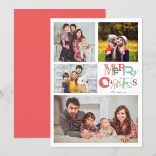Convites Tipografia Feliz de Natal 4 Colagem Fotográfica R