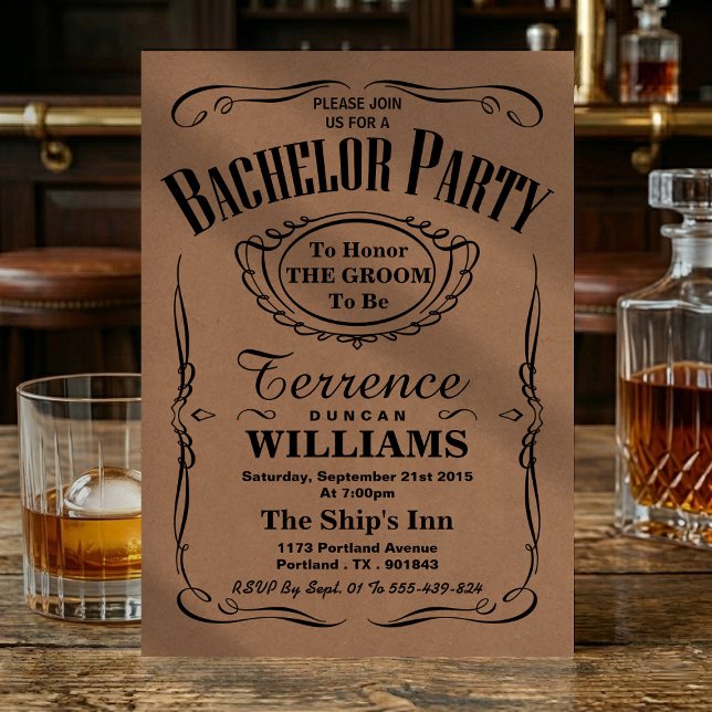 Convites Tipografia Kraft da Moda Festa de Despedida de Sol (Criador carregado)