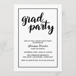 Convites Tipografia manuscrita do Simple Bold Party