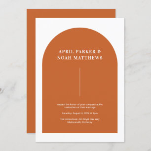 Convites Tipografia Mínima Moderna em Forma de Arco Queimad