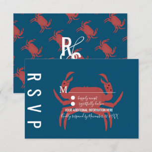 Convites Tipografia Minimalista de Caranguejo para RSVP de