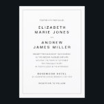 Convites Tipografia Minimalista Moderna Borda Simples Casam<br><div class="desc">Tipografia Minimalista Moderna Borda Simples Convite de Casamento
O design apresenta uma tipografia de fonte sans serif negrito moderna simples e borda simples.</div>