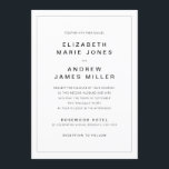 Convites Tipografia Minimalista Moderna Borda Simples Casam<br><div class="desc">Tipografia Minimalista Moderna Borda Simples Convite de Casamento
O design apresenta uma tipografia de fonte sans serif negrito moderna simples e borda simples.</div>