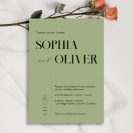 Convites Tipografia minimalista moderna do muso verde