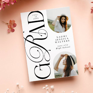 Convites Tipografia Moderna 2 Arco Foto Elegante Graduação