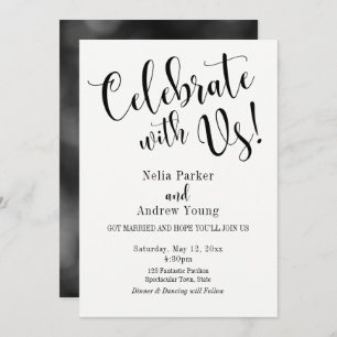 Convites Tipografia Moderna Após Celebração De Casamento