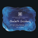 Convites Tipografia Moderna Azul - Cor d'água - Bat Mitzvah<br><div class="desc">Composto por uma escrita lúdica e uma tipografia serif; Tudo contra um pano de fundo de cor azul d'água. 

Este foi projetado por materiais de terceiros selecionados,  exclusivos para o Zazzle.

Disponível aqui:http://www.zazzle.com/selectpartysupplies</div>