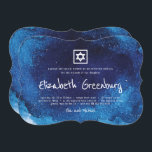 Convites Tipografia Moderna Azul - Cor d'água - Bat Mitzvah<br><div class="desc">Composto por uma escrita lúdica e uma tipografia serif; Tudo contra um pano de fundo de cor azul d'água. 

Este foi projetado por materiais de terceiros selecionados,  exclusivos para o Zazzle.

Disponível aqui:http://www.zazzle.com/selectpartysupplies</div>