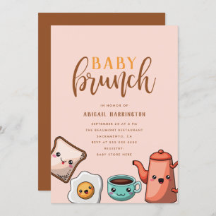 Convites Tipografia Moderna Cute Kawaii Baby Brunch