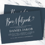 Convites Tipografia Moderna do Script Clássico do bar Mitzv<br><div class="desc">Composto por uma escrita lúdica e por uma tipografia serifônica; Tudo contra um pano de fundo branco. 

Este foi projetado por materiais de terceiros selecionados,  exclusivos para o Zazzle.

Disponível aqui:
http://www.zazzle.com/store/selectpartysupplies</div>