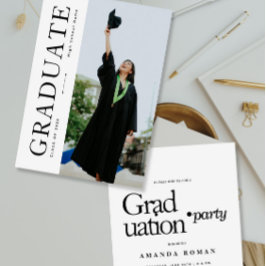 Convites Tipografia Moderna e Destacada de Graduação