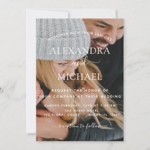 Convites Tipografia Moderna Elegante de Casamento Fotográf