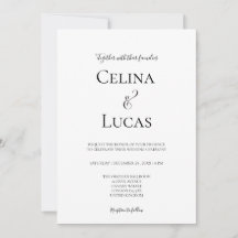 Tipografia moderna minimalista Casamento preto e b