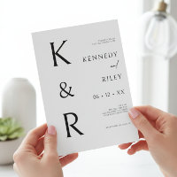 Tipografia Moderna Monograma Casamento QR Branco P