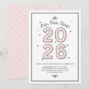 Convites Tipografia Moderna Rosa 2022 Festa de Véspera de