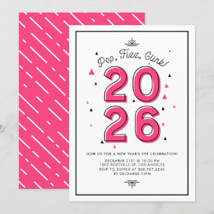 Convites Tipografia Moderna Rosa 2022 Partido da Véspera d