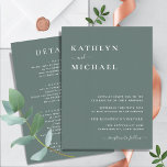 Convites Tipografia Moderna Sage Green Em Um Único Casament<br><div class="desc">Típica Moderna Verde Sage Tudo Em Um Simples Cartão De Convite Para Casamento. Celebre o seu dia especial com esta elegante e bela carta de convite para casamento para embelezar a sua ocasião especial. Todos os textos estão pré-organizados para que você personalize fácil e rapidamente com seus próprios detalhes. Se...</div>