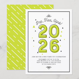 Convites Tipografia Moderna Verde 2022 Partido da Véspera d