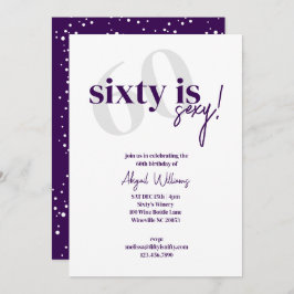 Convites Tipografia Negosa com Caligrafia 60 é Aniversário