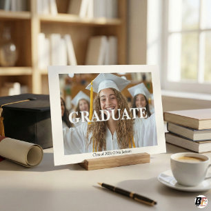 Convites Tipografia Negrita Moderna Foto Turma de Graduados